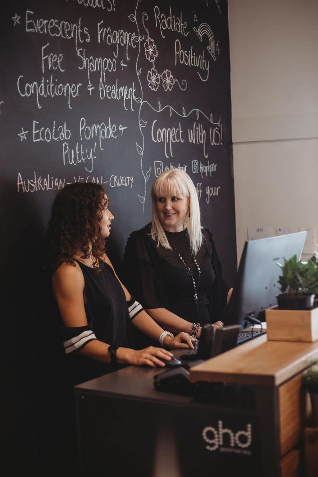 Krop Hair salon consultation desk